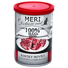 Консервоване м'ясо для котів Яловичина з Хрящами FALCO MERI Deluxe Cat 100% Meat Cubes Beef Muscle Gristle