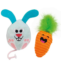 М'яка іграшка для котів Морква та Кролик з котячою м'ятою Carrot & Rabbit Plush Catnip Nobby