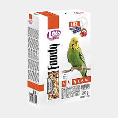 Полнорационный корм для волнистых попугаев с фруктами и натуральными витаминами LoLo Pets Foody Budgie Fruit