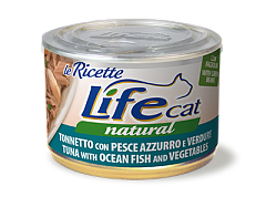 Консерва для кішок Тунець з Океанічною Рибою та Овочами Life Cat Natural Tuna, Ocean Fish & Vegetables