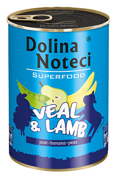 Беззерновая консерва с Телятиной и Ягнёнком Dolina Noteci Superfood Veal & Lamb