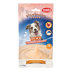 Беззернові ласощі для собак Крем з Курки та Лосося Nobby StarSnack Licky Chicken & Salmon Treat Cream Беззернові ласощі для собак Крем з Курки та Лосося Nobby StarSnack Licky Chicken & Salmon Treat Cream