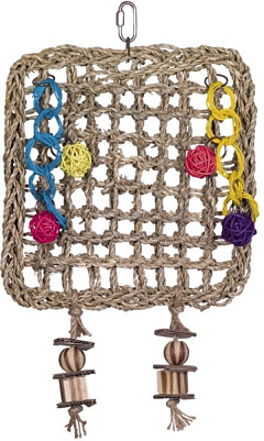 Розвиваюча іграшка для великих папуг Сітка с підвісками Interactive Big Parrot Toy Nobby