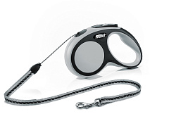 Поводок-рулетка для собак маленьких пород весом до 12 кг Flexi New Comfort S Cord трос 8 m