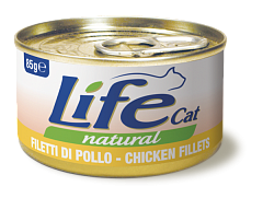 Консерва для кошек Куриное филе Life Cat Natural Chicken Fillets