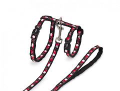 Анатомічна шлея-вісімка з повідцем для великих кішок Серце Heart Big Cat Harness Nobby Анатомічна шлея-вісімка з повідцем для великих кішок Серце Heart Big Cat Harness Nobby