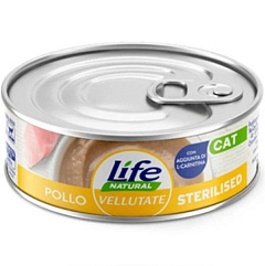 Консерва для стерилізованих кішок Куряче Філе Life Cat Natural Vellutate Sterilised Chicken