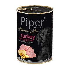 Безглютеновая консерва для собак Индейка с Картофелем Dolina Noteci Piper Platinum Pure Turkey & Potatoes