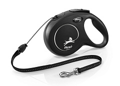 Поводок-рулетка для собак средних пород весом до 20 кг Flexi New Classic M Cord трос 8 m