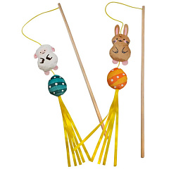 Игрушка удочка для кошек Ягненок и Кролик Lamb & Rabbit Soft Rod Nobby
