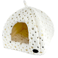 Новорічний лежак-будиночок для маленьких собак та котів Сніжинка Snowflake House Xmas Nobby