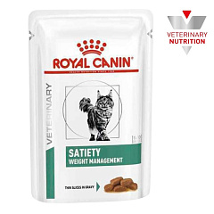 Влажный лечебный корм в соусе для взрослых котов с лишним весом Royal Canin Veterinary Satiety Weight Management s/o index