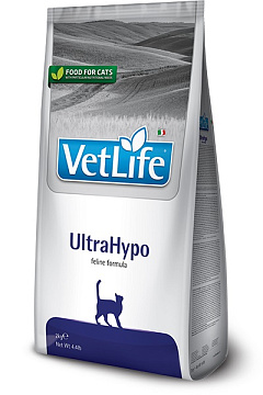 Сухой лечебный корм для котов при пищевой непереносимости и аллергии Farmina Vet Life UltraHypo Cat