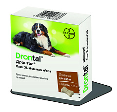 Таблетки для собак великих порід проти круглих, стьожкових гельмінтів та лямблій Дронтал Плюс Bayer Drontal Plus XL Dogs