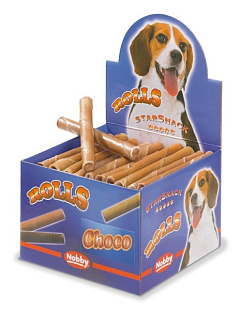 Натуральні ласощі для собак Жувальні трубочки з Шоколадом Nobby StarSnack Rolls Choco