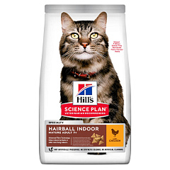 Сухой корм с курицей для выведения шерсти из желудка зрелых котов Hill's Science Plan Cat Hairball Indoor Mature Adult 7+ Chicken