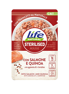 Влажный корм для стерилизованных кошек Лосось с Киноа Life Cat Natural Sterilised Salmon & Quinoa Влажный корм для стерилизованных кошек Лосось с Киноа Life Cat Natural Sterilised Salmon & Quinoa