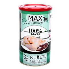 Консервоване м'ясо для собак Куряча Чверть з Печінкою FALCO MAX Deluxe Dog 100% Meat 3/4 Chicken & Liver