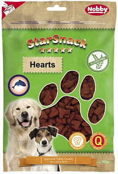 Безглютенові ласощі без цукру для собак Сердечки з Лосося Nobby StarSnack Gluten Free Hearts