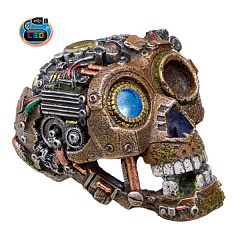 Светодиодный декор для пресноводного аквариума Череп Киборга Scull LED Aqua Ornaments Nobby