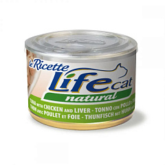 Консерва для котів Тунець з Куркою та Печінкою Life Cat Natural Tuna, Chicken & Liver