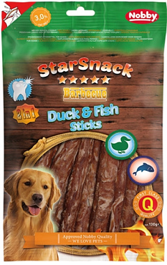 Ласощі для догляду за зубами собак Паличка з Качкою та Тріскою Nobby StarSnack Dental BBQ Duck & Fish Stick Ласощі для догляду за зубами собак Паличка з Качкою та Тріскою Nobby StarSnack Dental BBQ Duck & Fish Stick