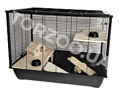 Двоповерхова клітина з будиночком та мисочками для гризунів G187 Hamer Inter-Zoo