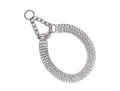 Металлический тройной ошейник-мартингейл для собак Triple Chains Collar Nobby