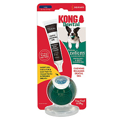 KONG Teeth Cleaning Gel & Dental Ball Набор для чистки зубов собак Дентал-шар и гель со вкусом Говядины