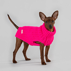 Вязаный розовый свитер ручной работы из овечьей шерсти для собак PAIKKA Knit Sweater Hot Pink Вязаный розовый свитер ручной работы из овечьей шерсти для собак PAIKKA Knit Sweater Hot Pink