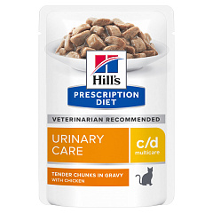 Влажный лечебный корм c курицей для котов при мочекаменной болезни Hill's Prescription Diet c/d Multicare Urinary Care Chicken