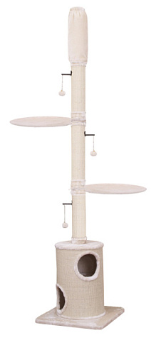 Висока кігтеточка-лазалка з двоповерховим будиночком та іграшками для кішок Crespo Nobby Висока кігтеточка-лазалка з двоповерховим будиночком та іграшками для кішок Crespo Nobby