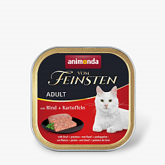 Беззернова консерва без сої для котів Паштет з Яловичиною та Картоплею Animonda Vom Feinsten Adult Beef & Potatoes