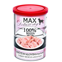 Консервированное мясо для собак Мясо Индейки без костей FALCO MAX Deluxe Dog 100% Meat Turkey Muscle
