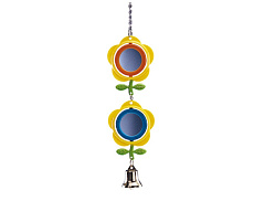 Игрушка для попугаев Двойное зеркало-цветок с колокольчиком Mirror Parrot Toy Nobby