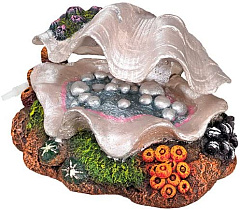 Интерактивный декор с диффузором для аквариума Ракушка с жемчугом Shell Action & Bubbles Aqua Ornaments Nobby