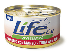 Консерва для кішок Тунець з Яловичиною Life Cat Natural Tuna & Beef