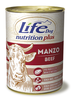 Беззерновая консерва для собак Кусочки Говядины Life Dog Nutrition Plus Pieces of Beef
