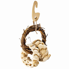 Натуральная игрушка для грызунов Кольца из морской травы, ротанга и листьев кукурузы Rodent Nobby