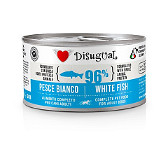 Монопротеїновий консервований беззерновий корм для собак Паштет з Білої Риби Disugual Dog MonoProtein 96% White Fish 