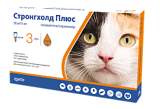 Противопаразитарные капли для котят и котов весом 2,5-5 кг Стронгхолд Плюс Zoetis Stronghold Plus Kittens & Cats