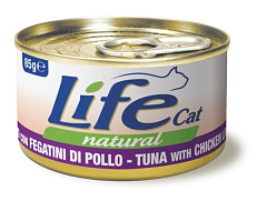 Консерва для котов Тунец с Куриной Печенью Life Cat Natural Tuna & Chicken Liver