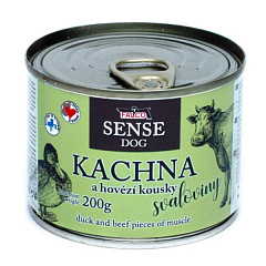 Консервированное мясо для собак с чувствительным пищеварением Утка с Говядиной FALCO SENSE DOG 100% Meat Duck & Beef