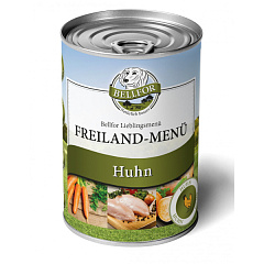 Беззернова монопротеїнова консерва для собак з м'ясом курки Bellfor Freiland-Menu Chicken