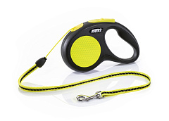 Поводок-рулетка для собак маленьких пород весом до 12 кг Flexi New Neon S Cord трос 5 m
