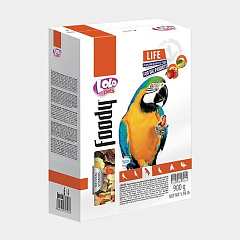 Полнорационный корм для крупных попугаев с фруктами и овощами LoLo Pets Foody Big Parrots Fruit & Vegetable