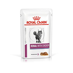 Вологий лікувальний корм з куркою для дорослих кішок із захворюваннями нирок Royal Canin Veterinary Renal With Chicken