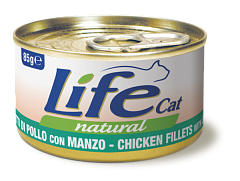 Консерва для кішок Курка з Яловичиною Life Cat Natural Chicken Fillets & Beef