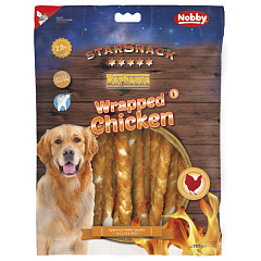 Ласощі для догляду за зубами собак Курячі трубочки Nobby StarSnack Dental BBQ Wrapped Chicken