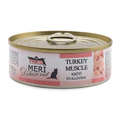 Консервированное мясо для котов Мясо Индейки без костей FALCO MERI Deluxe Cat 100% Meat Turkey Muscle